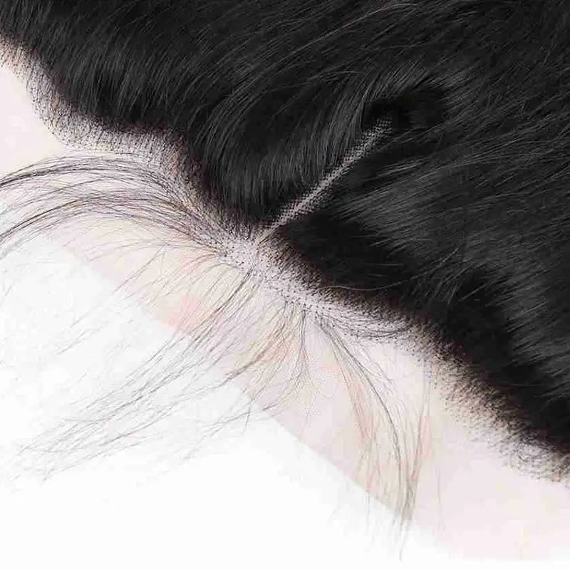 4 paquetes de cabello humano liso con encaje frontal transparente de 13x4 prearrancado 