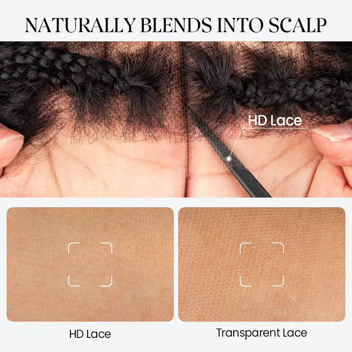 Ombre T4/27 Boho Braided Curly Wig Ready to Wear Glueless 5x5 HD Lace Closure Human Hair Wig