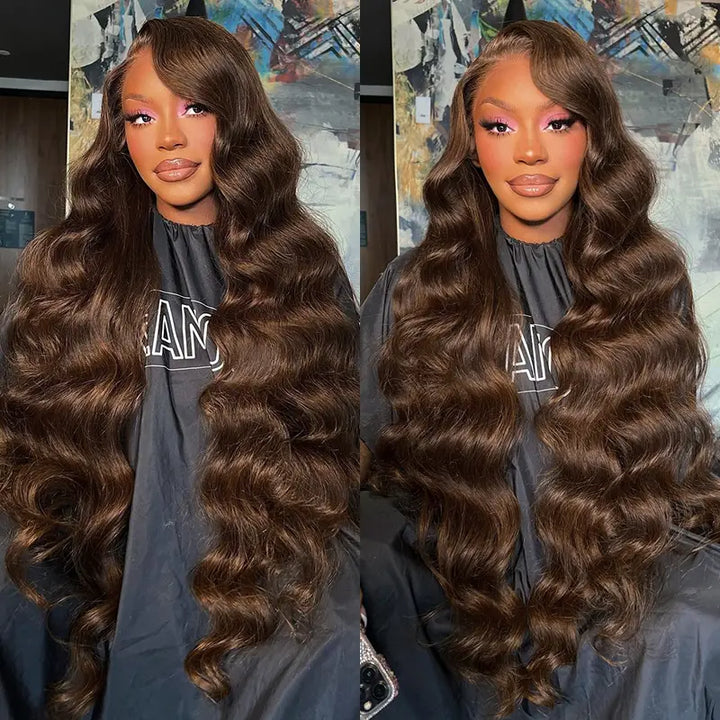Peluca de cabello humano liso con encaje frontal transparente de 13 x 4 