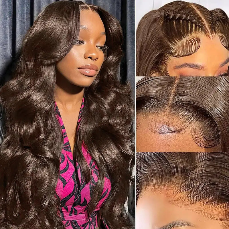 Peluca de cabello humano liso con encaje frontal transparente de 13 x 4 