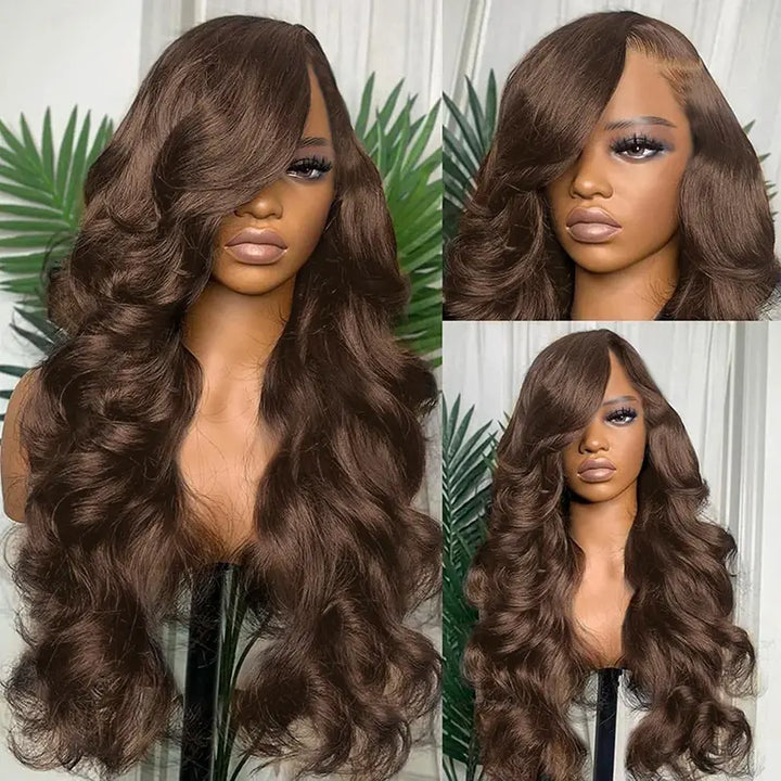 Peluca de cabello humano liso con encaje frontal transparente de 13 x 4 