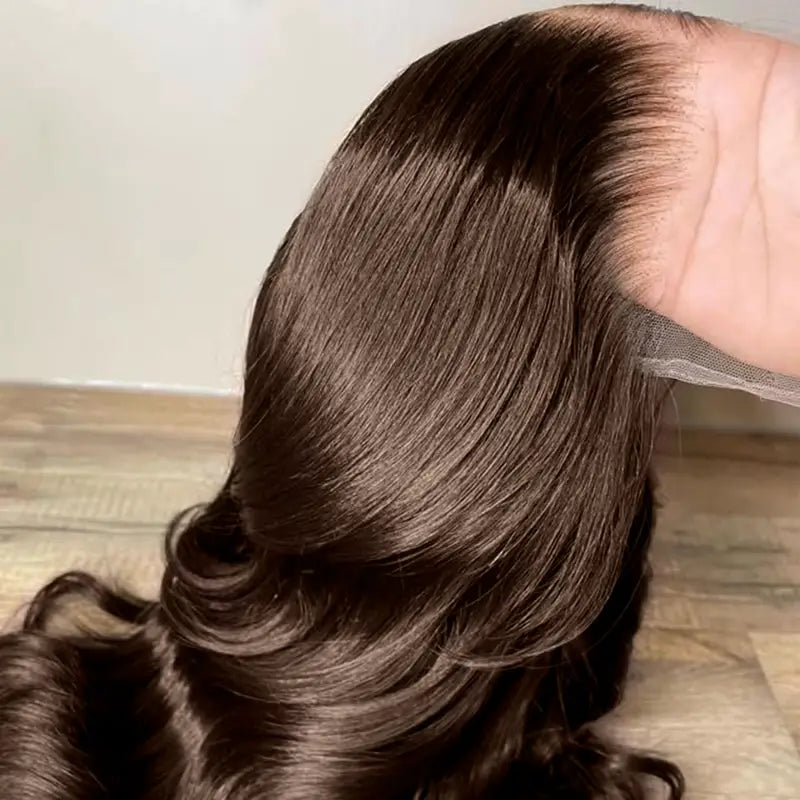 Peluca de cabello humano liso con encaje frontal transparente de 13 x 4 