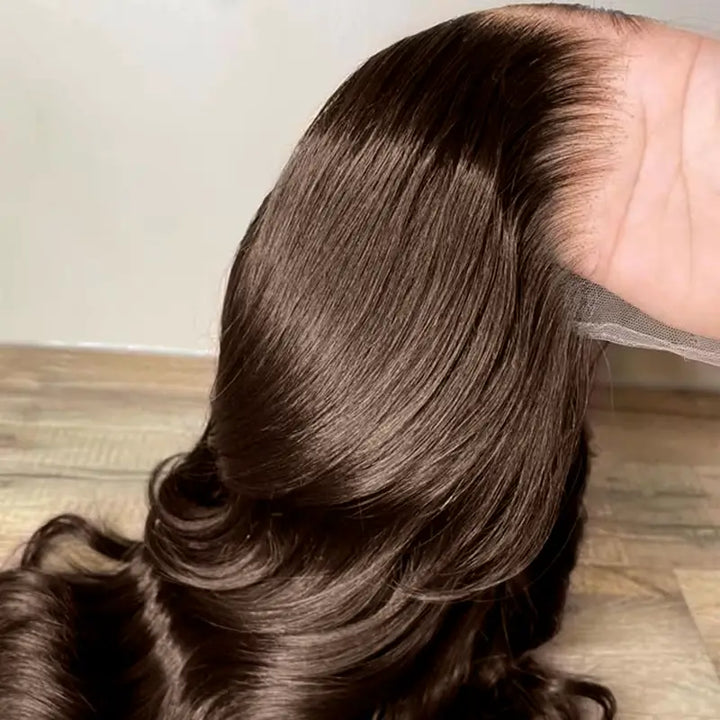 Peluca de cabello humano liso con encaje frontal transparente de 13 x 4 