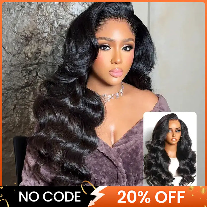 13x4 Body Wave Transparent Lace Front Wigs Human Hair Pre Plucked