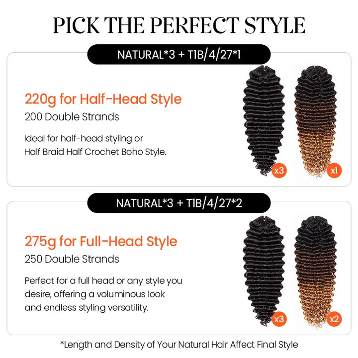 Colored Deep Curly Feather Crochet Human Hair Extensions