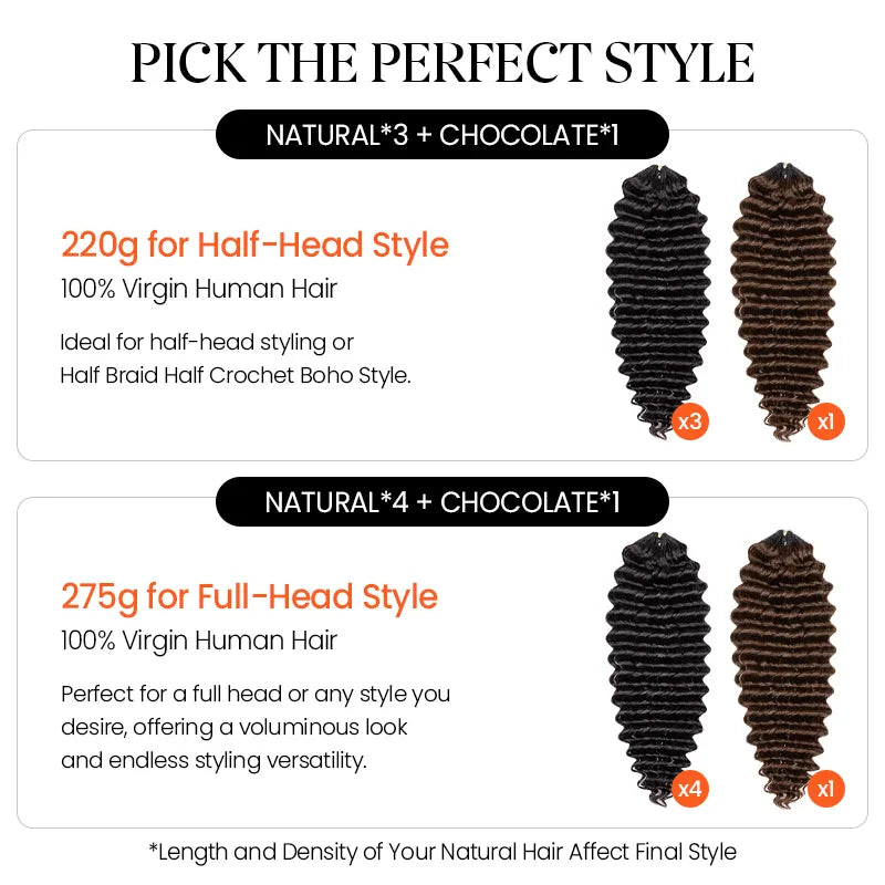 Colored Deep Curly Feather Crochet Human Hair Extensions