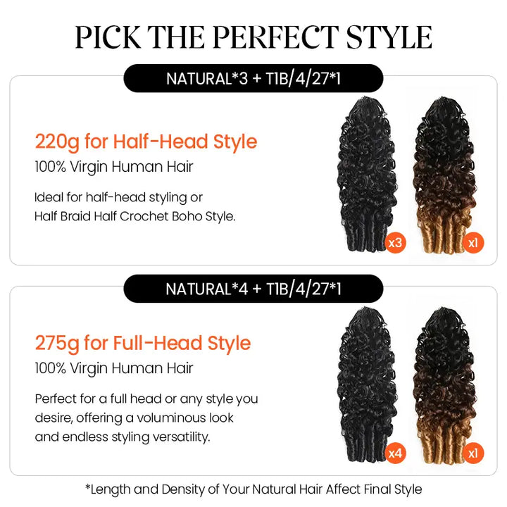 Colored Burmese Curly Feather Crochet Hair Extensions Human Hair