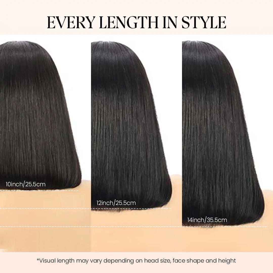 Human Hair Bob Wig with Bangs – Ready to Wear | No Glue, Beginner Friendly