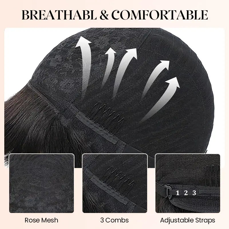 Beliana Human Hair Bob Wig with Bangs – Ready to Wear | No Glue, Beginner Friendly