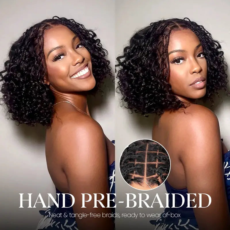 Beliana Readitress™ Boho-Inspired Braided Top Deep Curly 5x5 Glueless Human Hair Wig