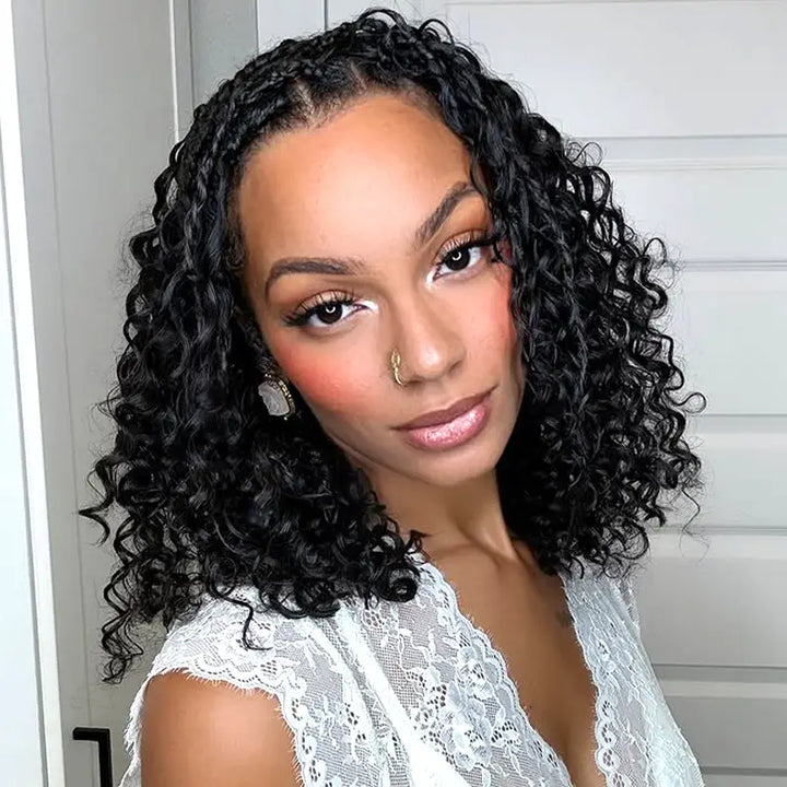 Beliana Readitress™ Boho-Inspired Braided Top Deep Curly 5x5 Glueless Human Hair Wig