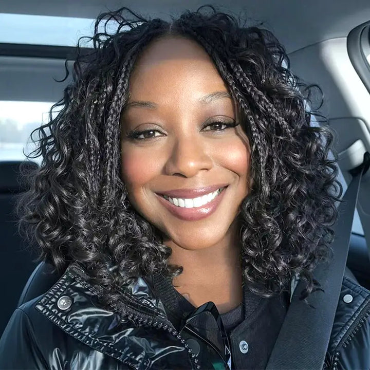 Beliana Readitress™ Boho-Inspired Braided Top Deep Curly 5x5 Glueless Human Hair Wig