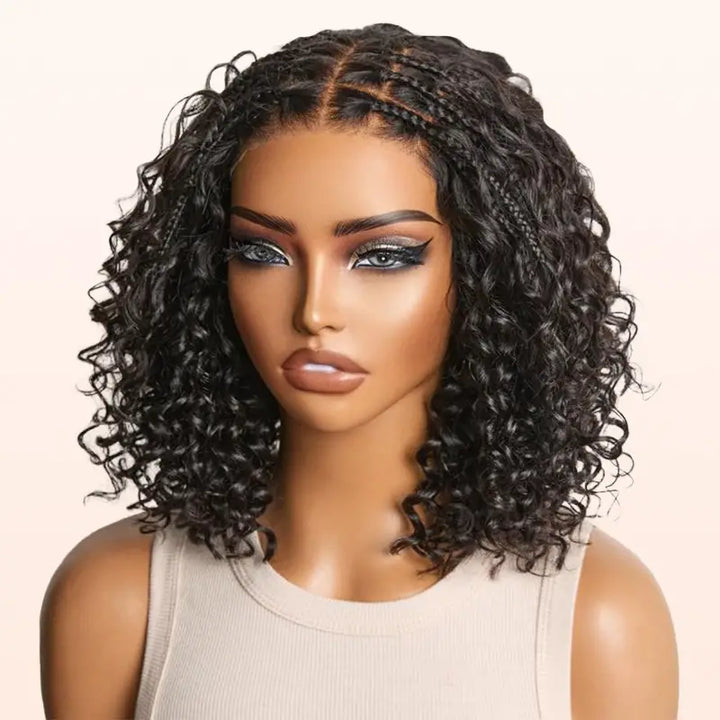 Beliana Readitress™ Boho-Inspired Braided Top Deep Curly 5x5 Glueless Human Hair Wig