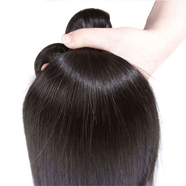 Beliana Human Virgin Straight Hair 4 Bundles Natural Black Color
