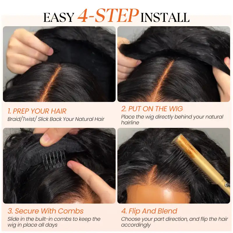 Burmese Curly Half Wig With Drawstring 3 in 1 Glueless Flexible Fit Human Hair Wig