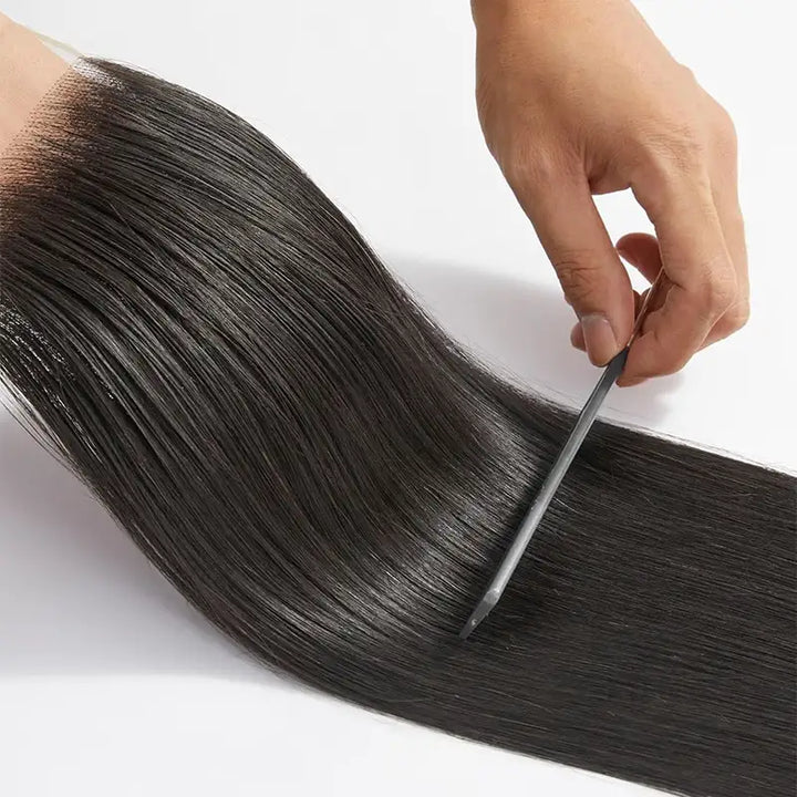 Beliana Straight Human Hair Closure, 2x6–13x4 ,Transparent & HD Lace