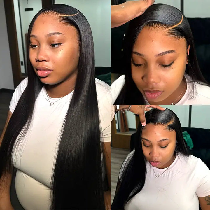 Beliana Straight Human Hair Closure, 2x6–13x4 ,Transparent & HD Lace