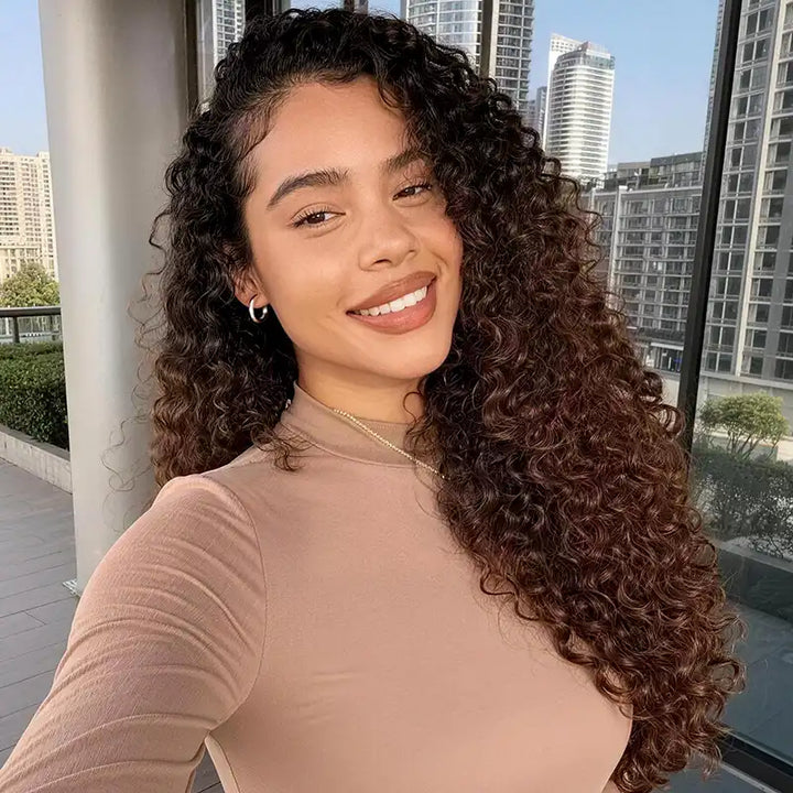 $109 = 3 Bundles | Curly Feather Crochet Human Hair Extensions Pre-Separated Knotless