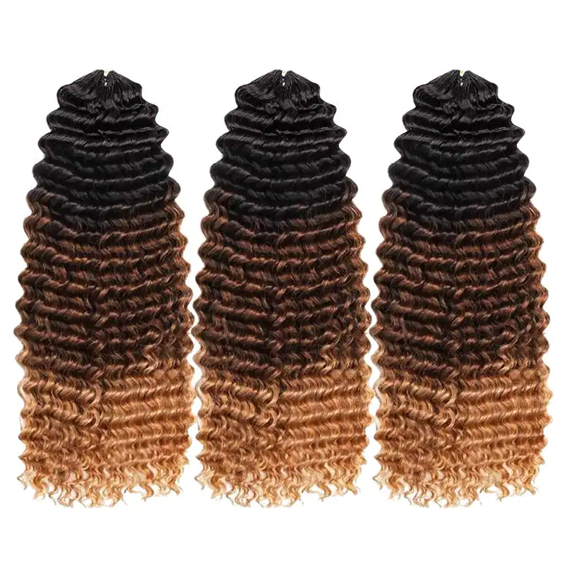 Ombre T1B/30/27 Kinky Curly Crochet Human Hair- Afro Texture