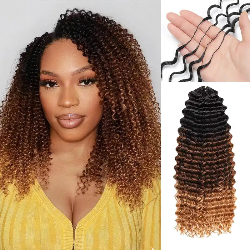 Ombre T1B/30/27 Kinky Curly Crochet Human Hair- Afro Texture