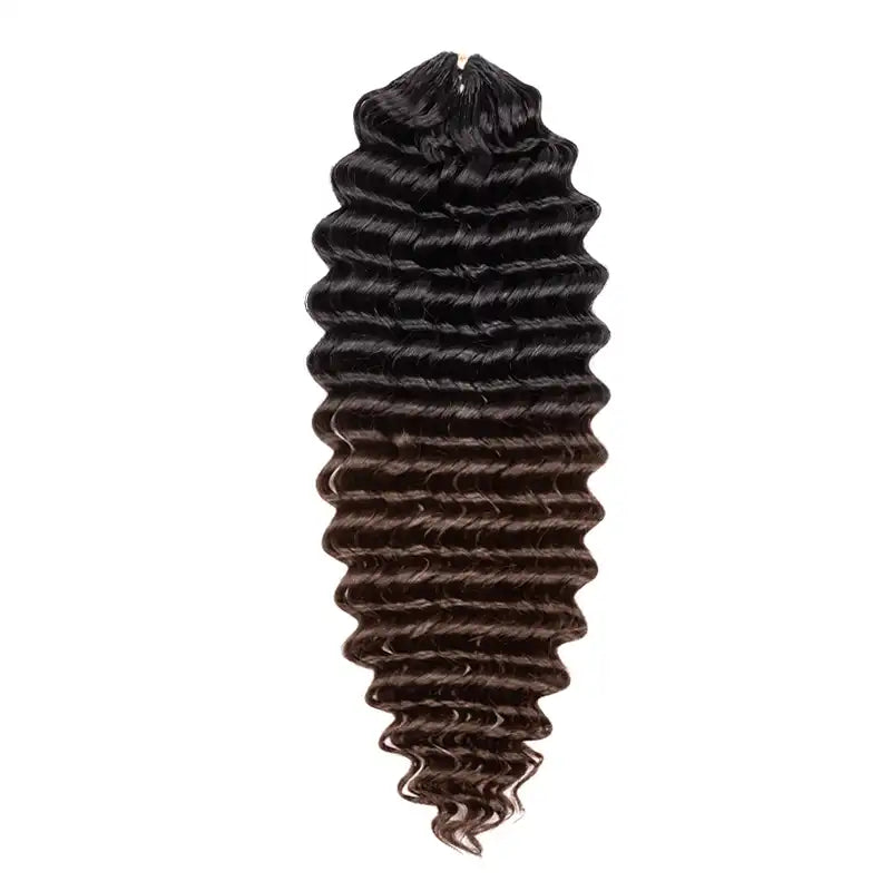 Ombre Brown T1B/4 Kinky Curly Pre-Separated Feather Crochet Human Hair Extensions