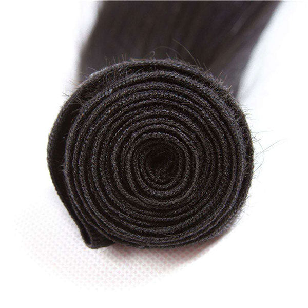 Beliana Human Virgin Straight Hair 4 Bundles Natural Black Color