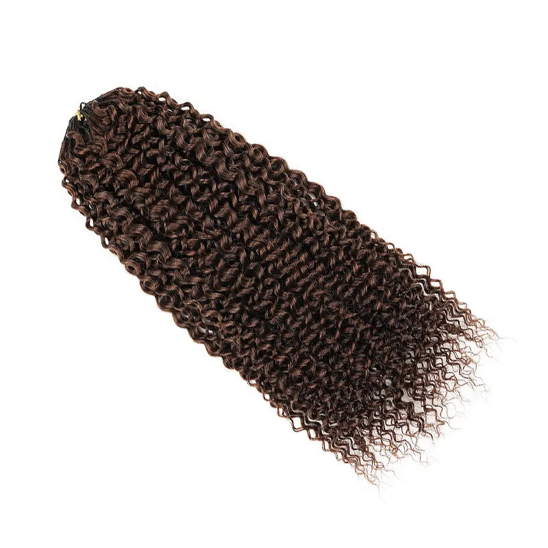 [3 Bundles] Colored Jerry Curly Feather Crochet Human Hair Extensions