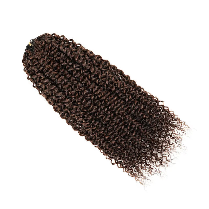 [3 Bundles] Colored Jerry Curly Feather Crochet Human Hair Extensions