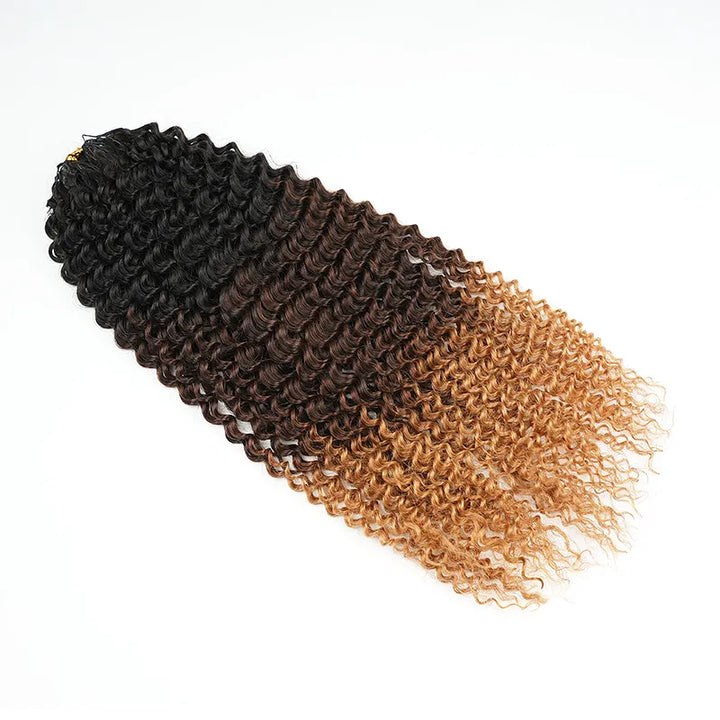 [3 Bundles] Ombre T1B/4/27 Kinky Curly Crochet Human Hair- Afro Texture