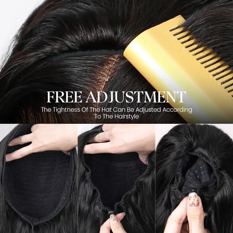 Kinky Curly Glueless Half Wig With Drawstring invisible Hairline Protective Style 3 in 1 Beginner Friendly Wig