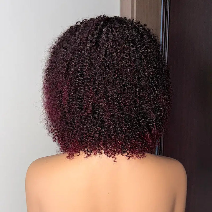 Short Bob Jerry Curly Human Hair Wig With Bang