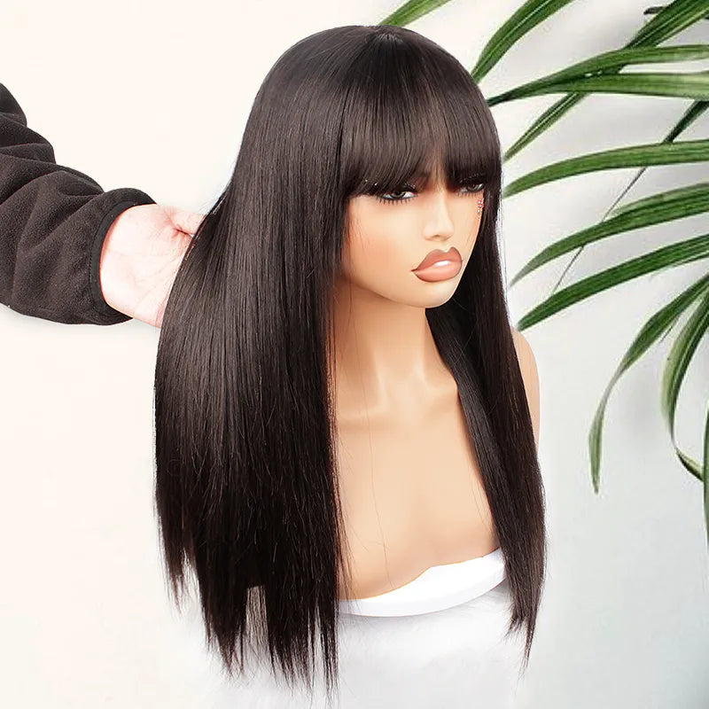 Perruque en dentelle transparente Highlight 99J 5x5, sans colle, 45,7 cm 