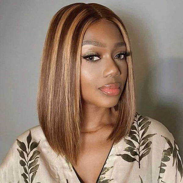 Piano Highlight 13x4 Lace Frontal Straight Hair Bob Wig