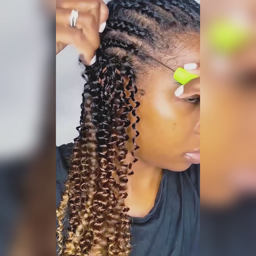 Ombre T1B/4/27 Kinky Curly Crochet Human Hair- Afro Texture