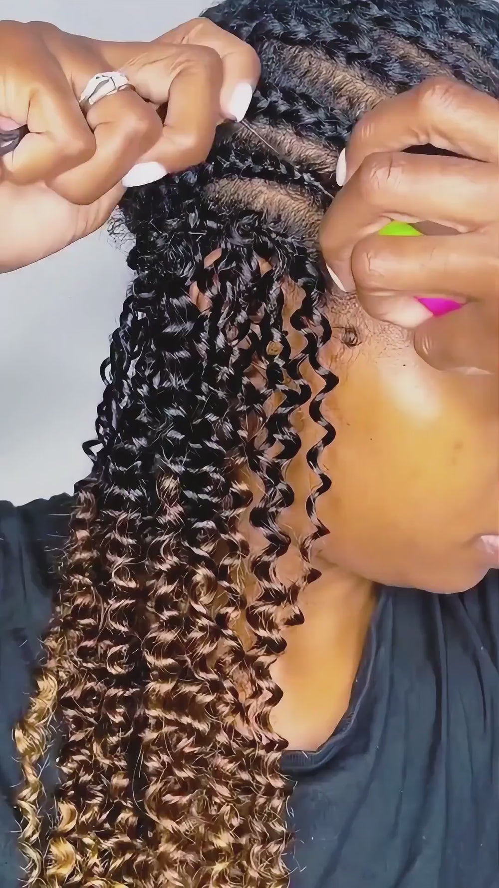 Ombre T1B/30/27 Kinky Curly Crochet Human Hair- Afro Texture