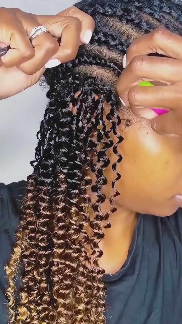 Ombre T1B/30/27 Kinky Curly Crochet Human Hair- Afro Texture