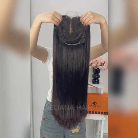 Super Double Drawn Bone Straight 2x6 HD Lace Closure Glueless Human Hair Wig