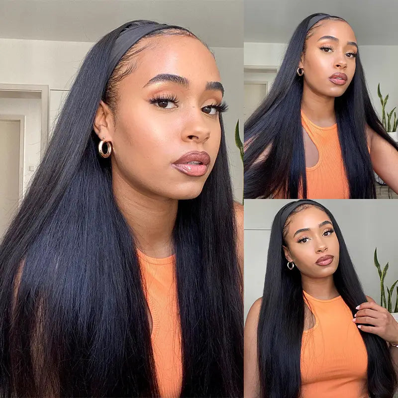 Kinky Curly Glueless Half Wig With Drawstring invisible Hairline Protective Style 3 in 1 Beginner Friendly Wig