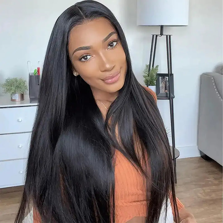4x4 Wear & Go Glueless Straight Lace Wig – Human Hair | Pre-Cut Lace, Beginner Friendly