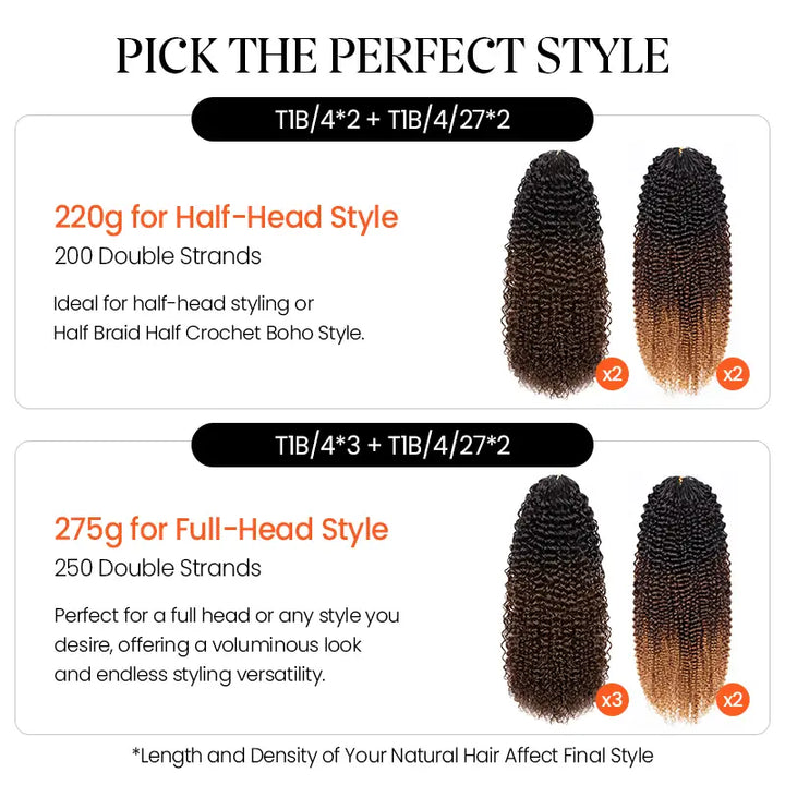 Colored Jerry Curly Feather Crochet Human Hair Extensions